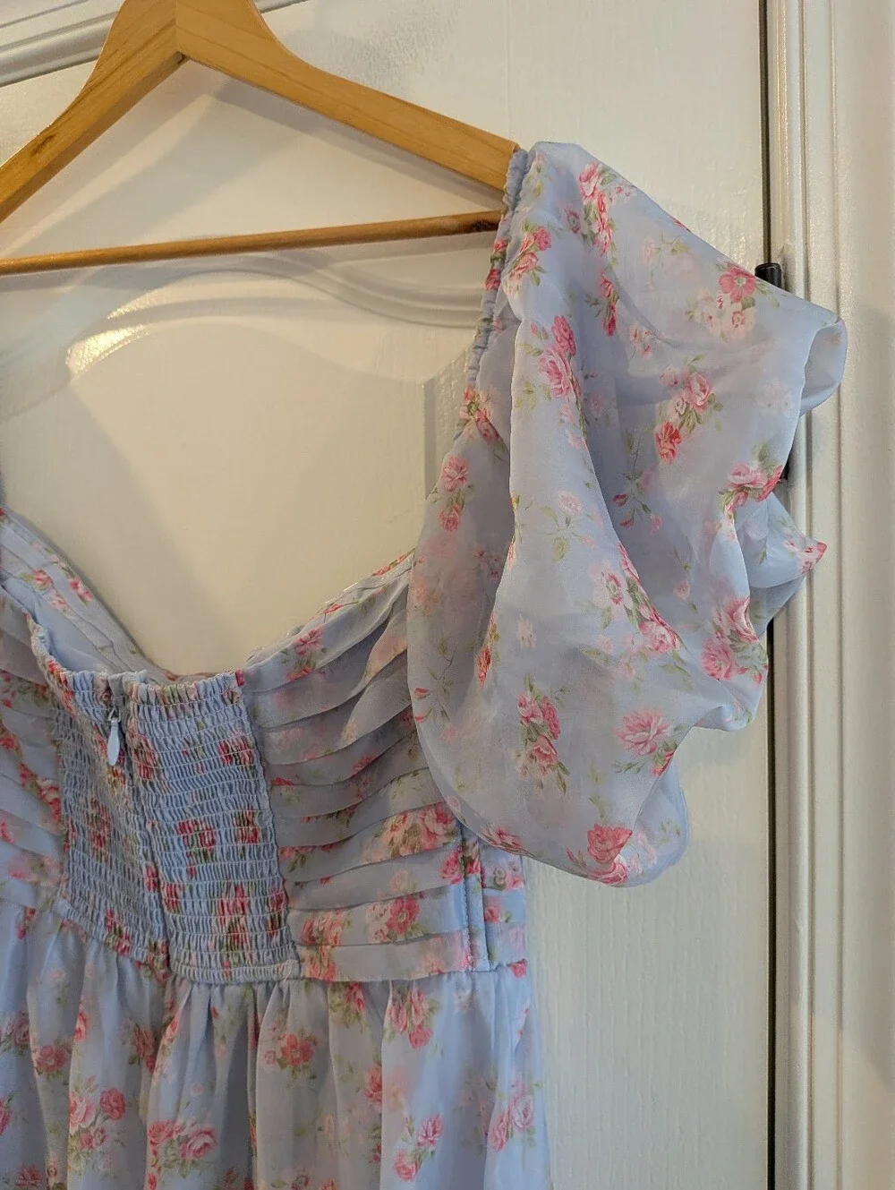 Abercrombie & Fitch Emerson Drama Maxi Dress Off-The-Shoulder Floral Ruffle LP